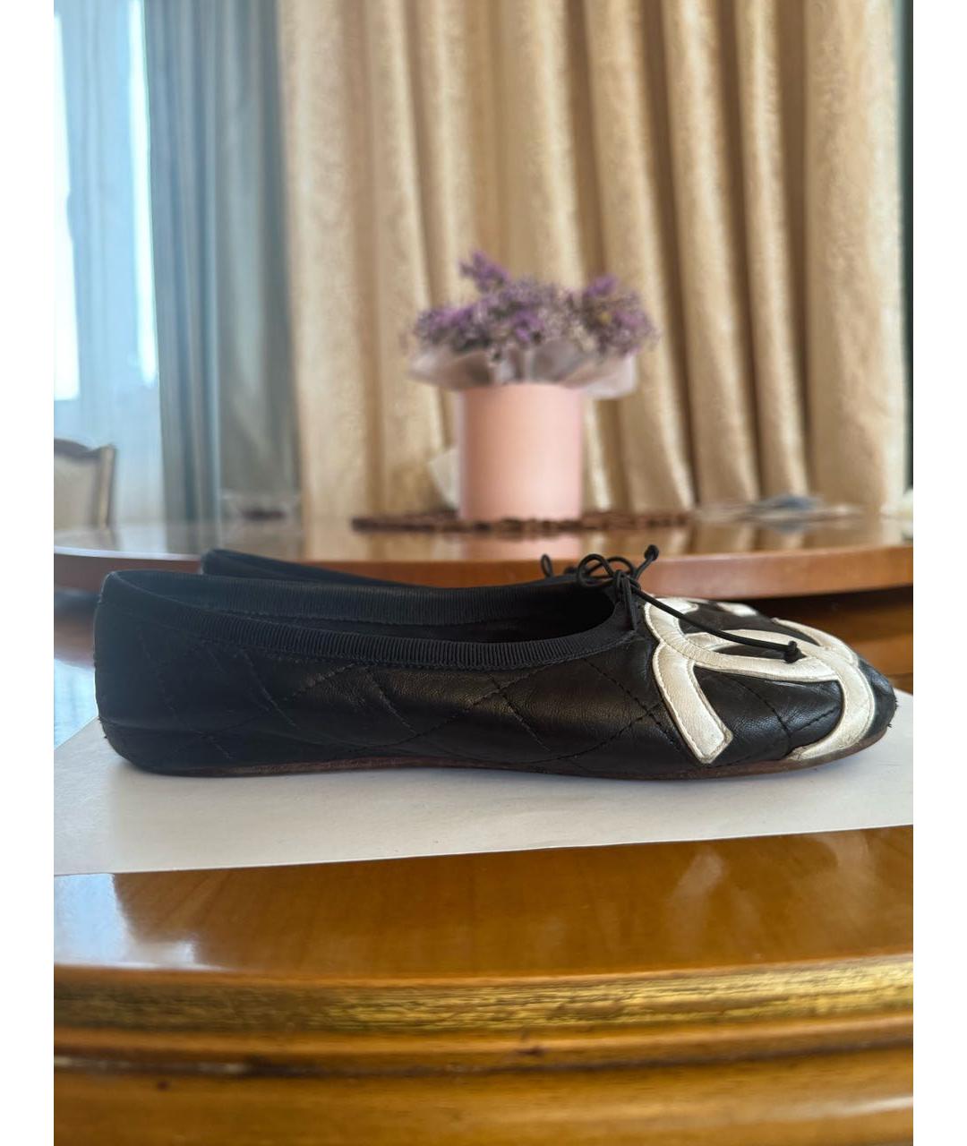 CHANEL Черные кожаные балетки, фото 5