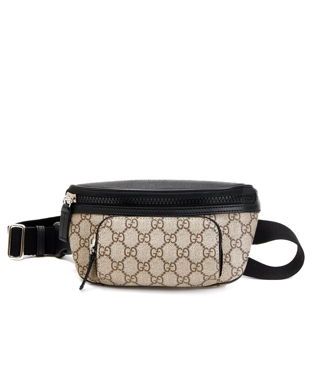 GUCCI Бежевая кожаная поясная сумка, фото 1