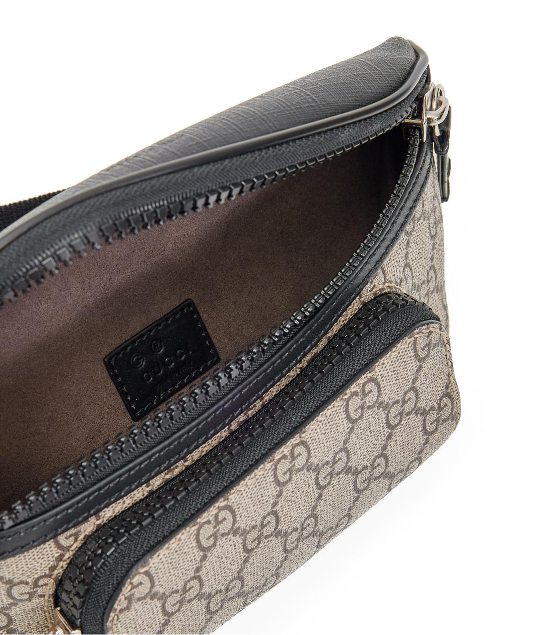 GUCCI Бежевая кожаная поясная сумка, фото 6