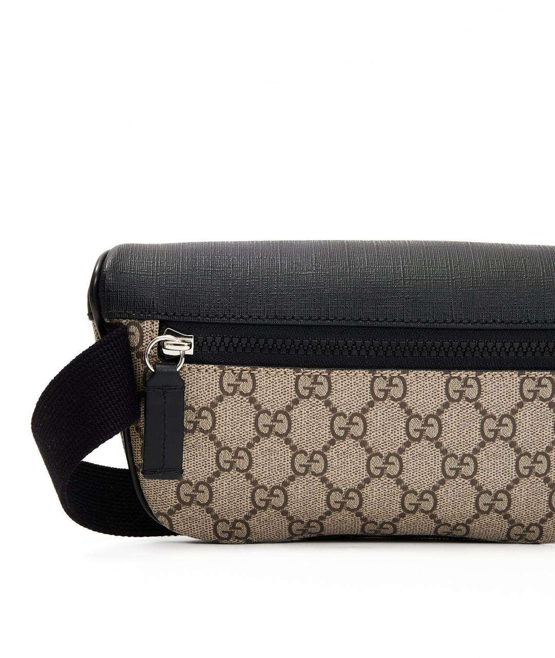 GUCCI Бежевая кожаная поясная сумка, фото 5