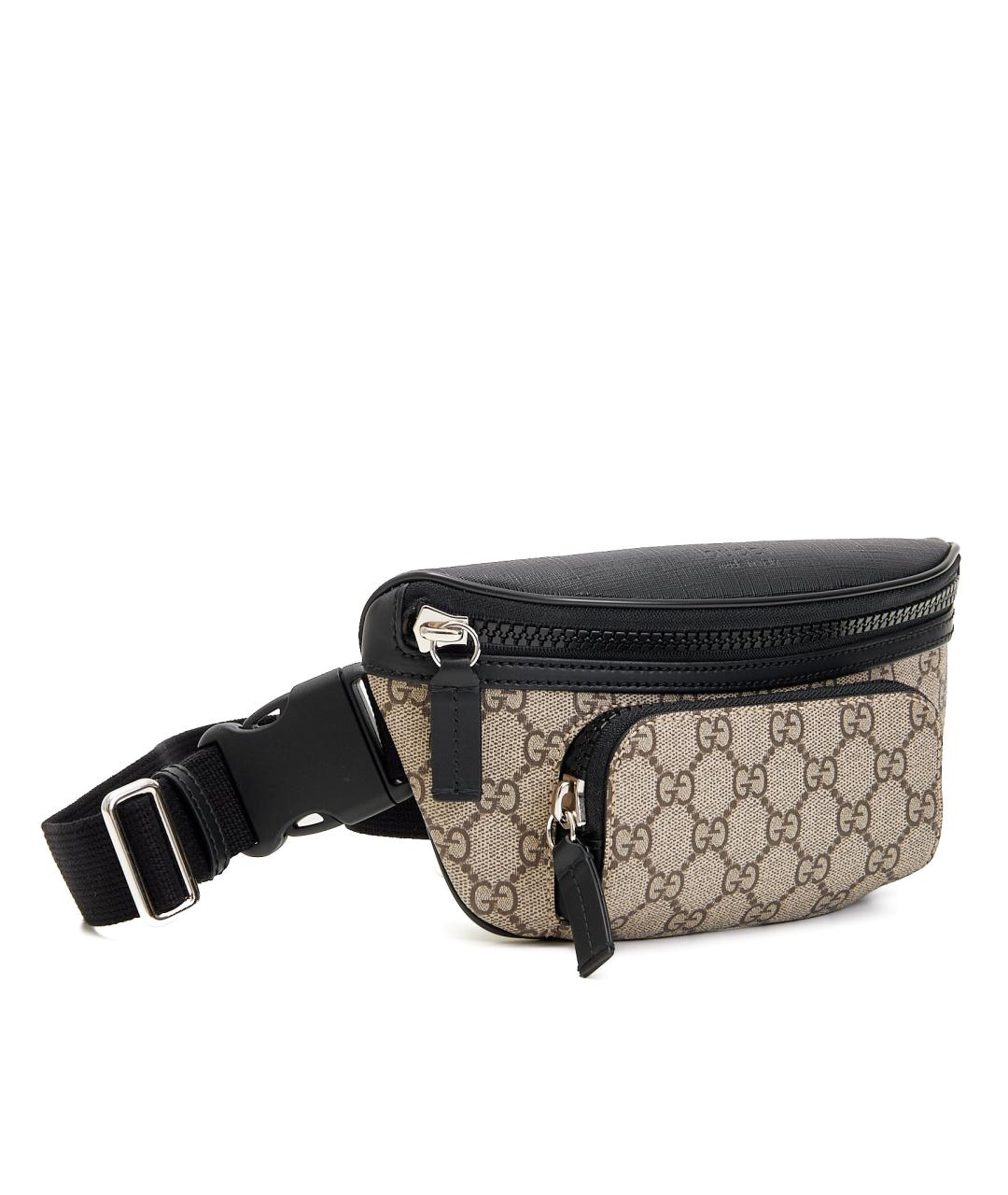 GUCCI Бежевая кожаная поясная сумка, фото 2