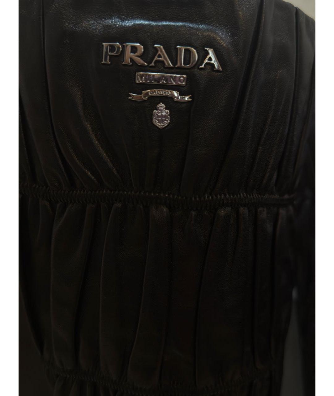 PRADA Черные кожаные сапоги, фото 2