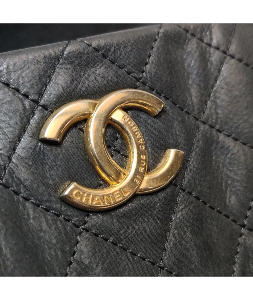 CHANEL Черная кожаная сумка через плечо, фото 8