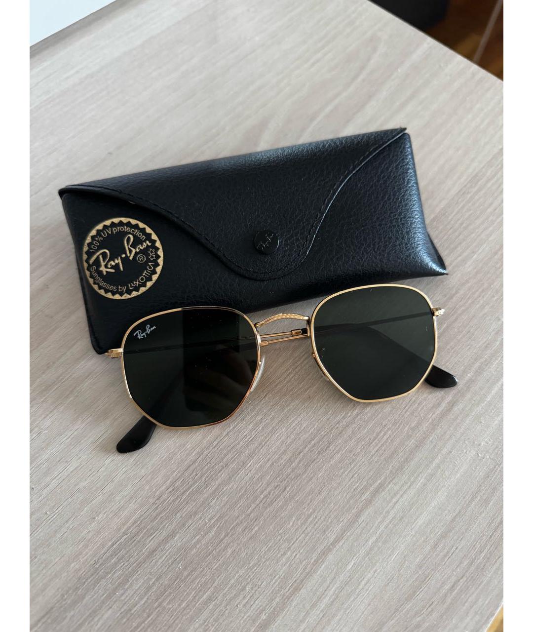 RAY BAN Черные металлические солнцезащитные очки, фото 3