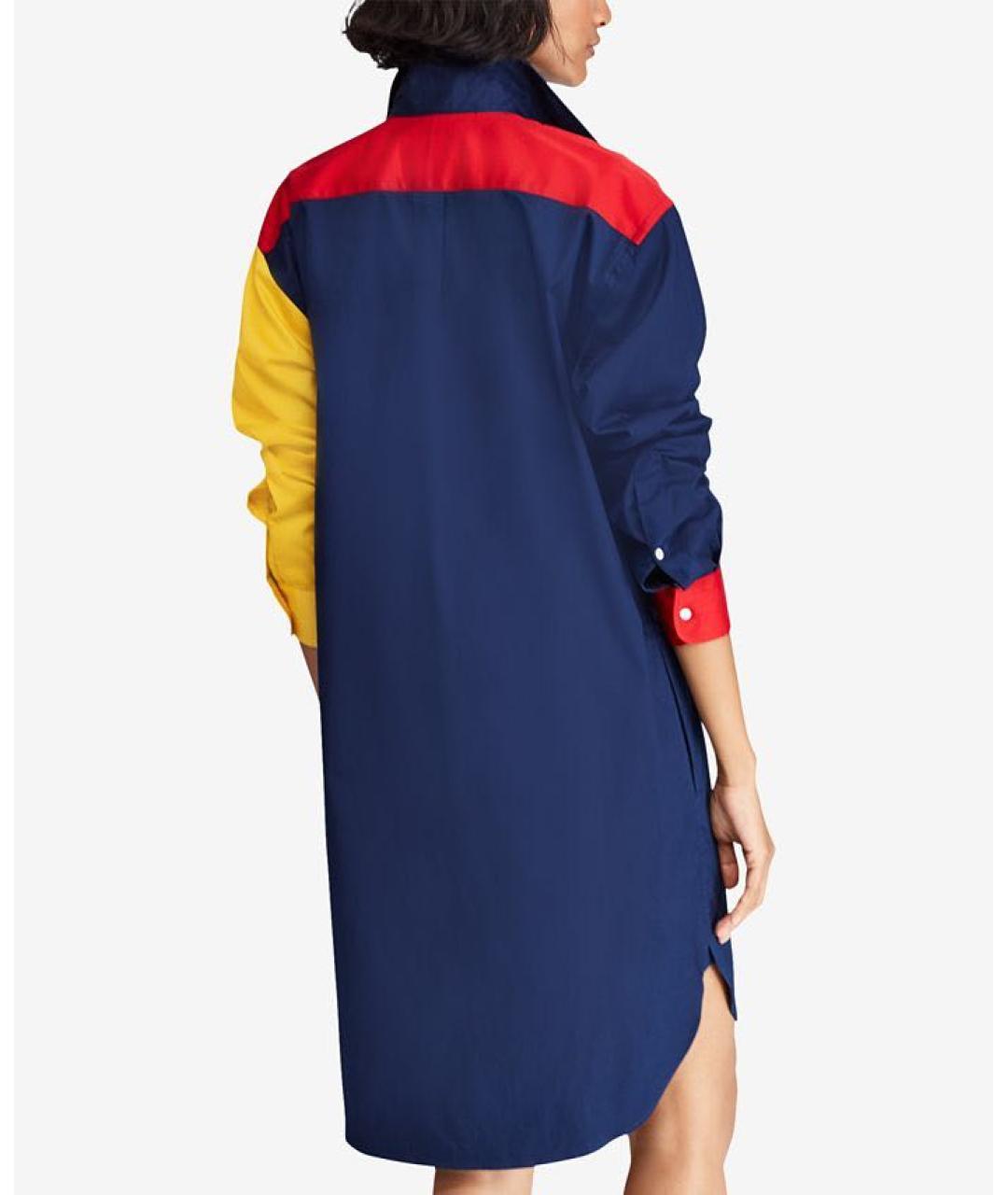 POLO RALPH LAUREN Темно-синее хлопковое повседневное платье, фото 8
