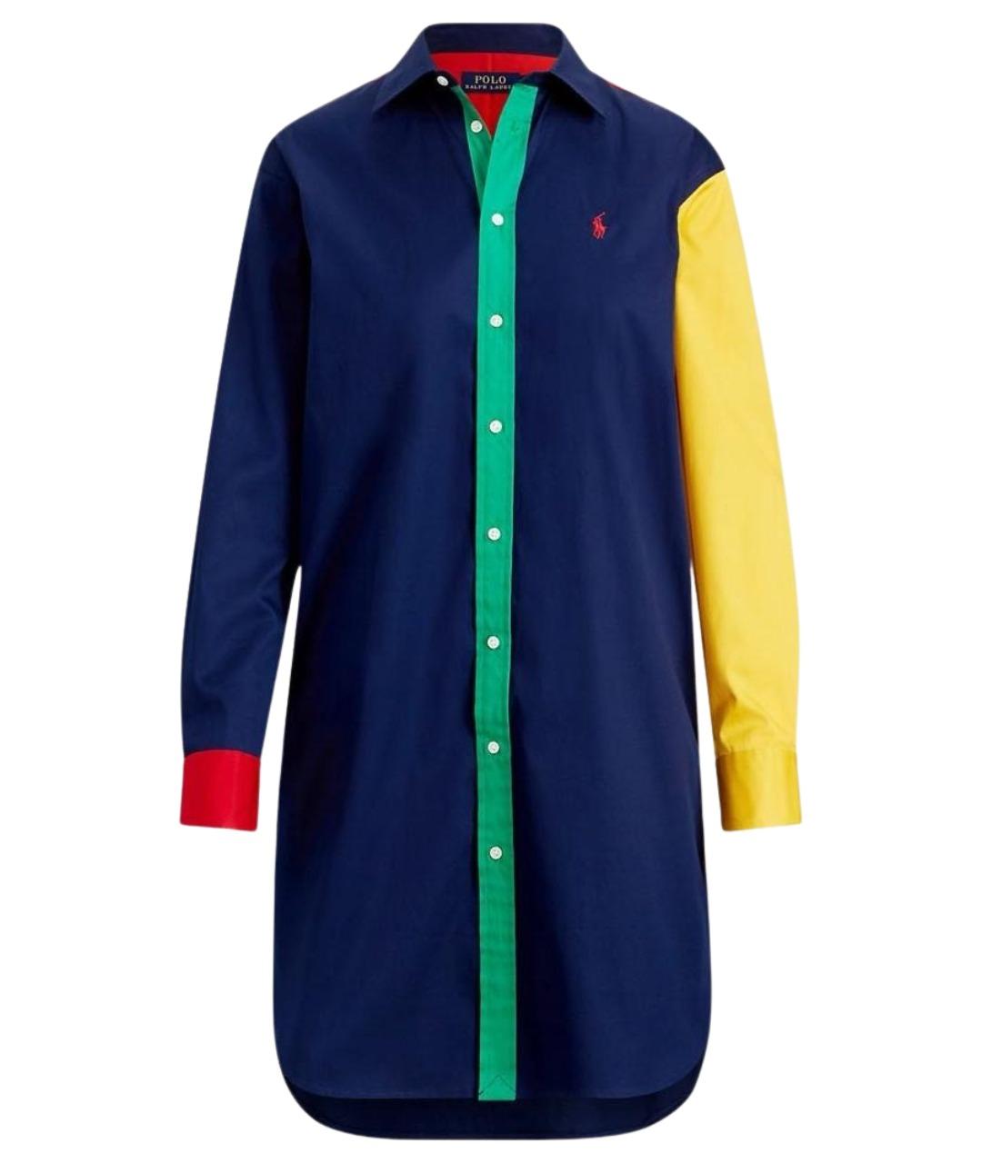 POLO RALPH LAUREN Темно-синее хлопковое повседневное платье, фото 1