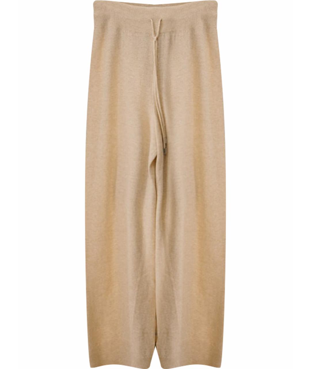 ERMANNO SCERVINO Бежевые шерстяные прямые брюки, фото 1