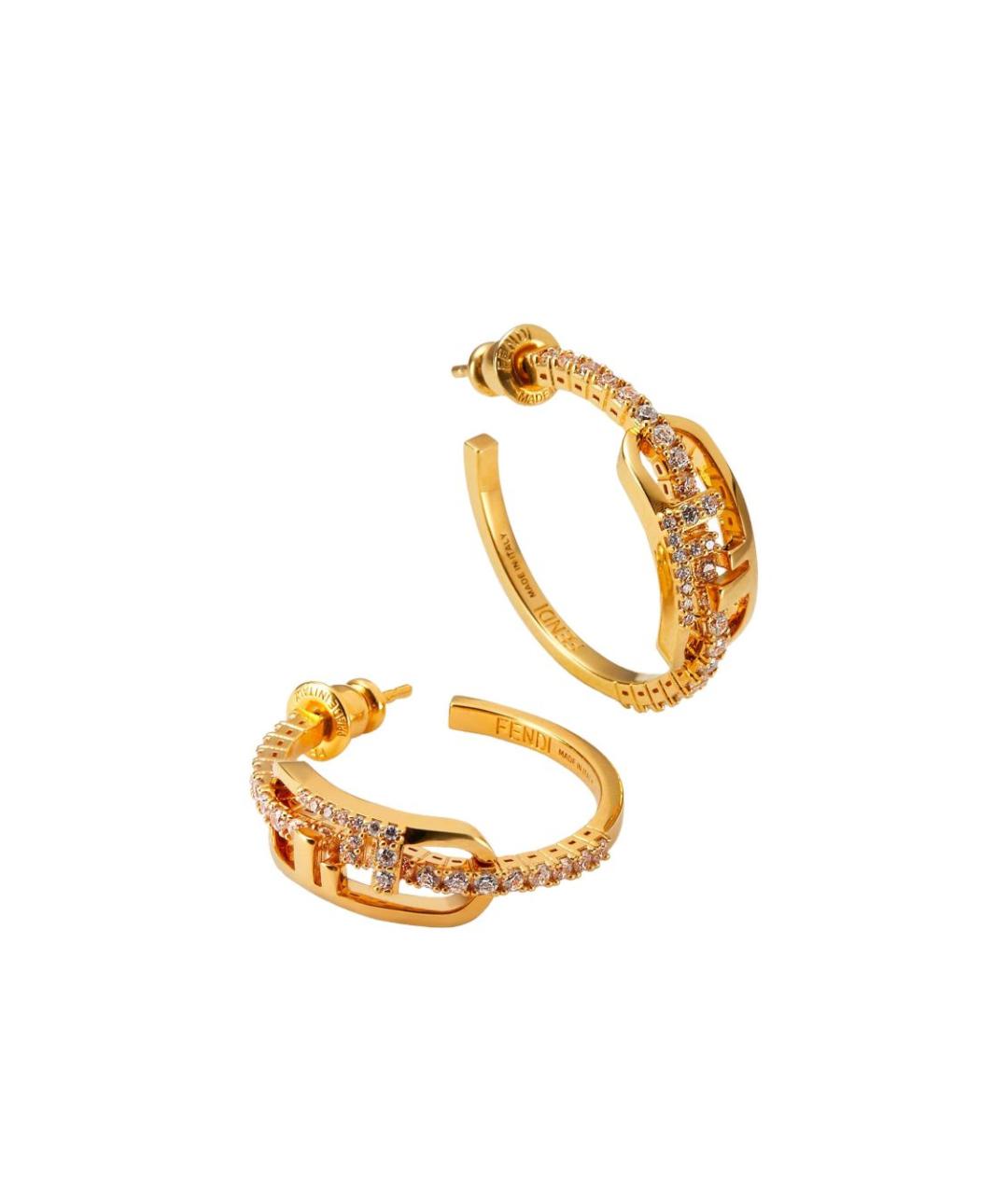 FENDI Золотые латунные серьги, фото 2