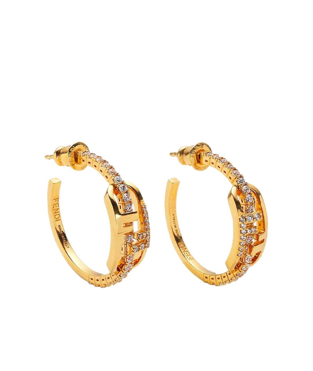 FENDI Золотые латунные серьги, фото 1