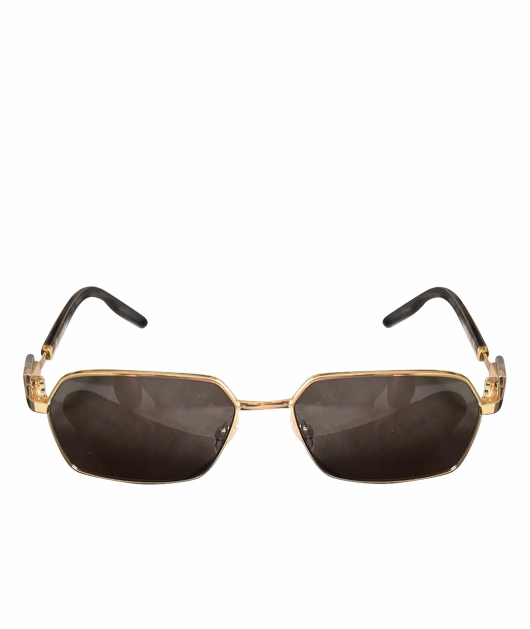 DOLCE&GABBANA Золотые металлические солнцезащитные очки, фото 1