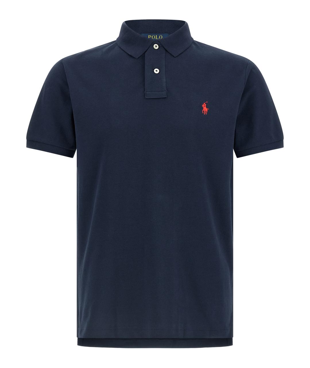 POLO RALPH LAUREN Синее хлопковое поло с коротким рукавом, фото 1