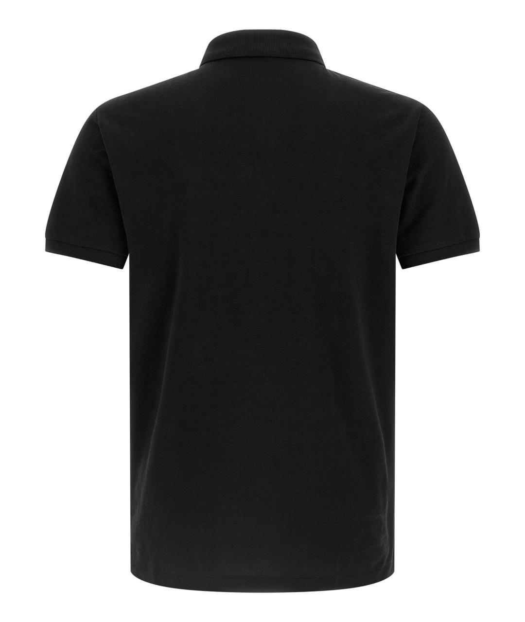 POLO RALPH LAUREN Черное хлопковое поло с коротким рукавом, фото 2