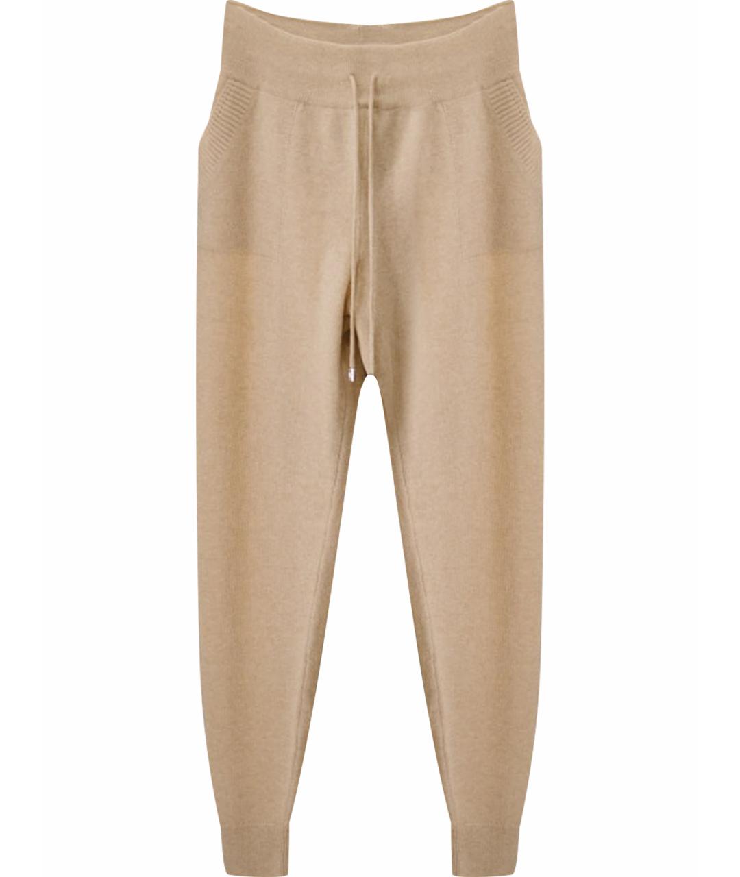 ERMANNO SCERVINO Бежевые шерстяные прямые брюки, фото 1
