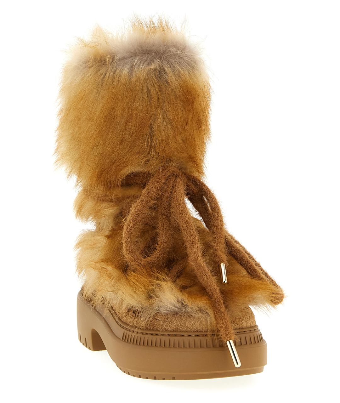 FENDI Коричневые кожаные ботинки, фото 2