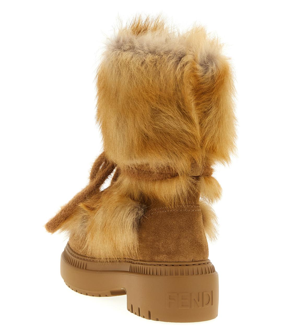 FENDI Коричневые кожаные ботинки, фото 3