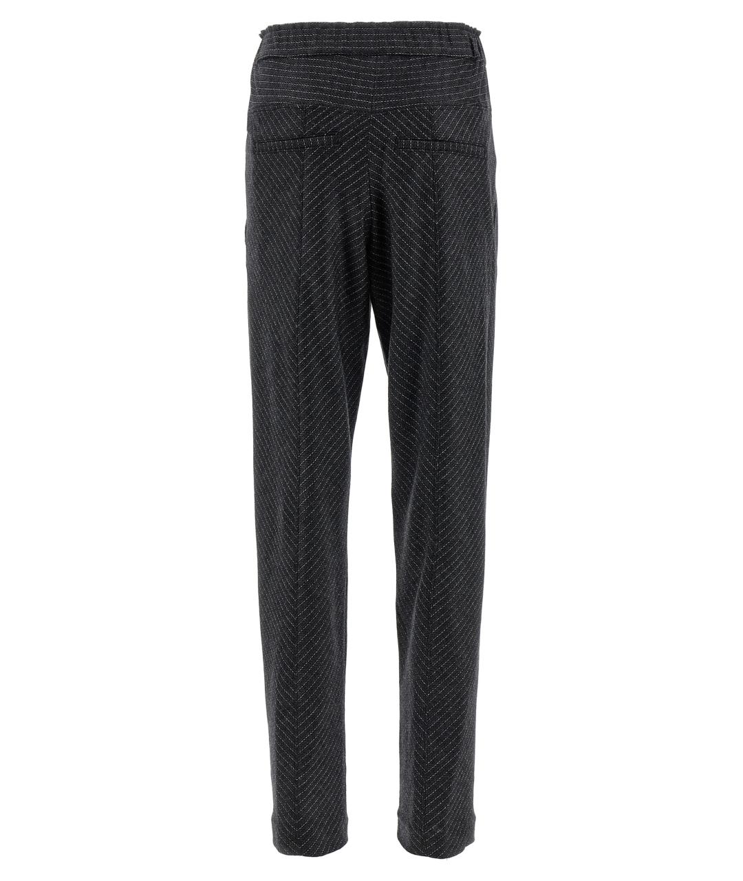 ISABEL MARANT Серые шерстяные прямые брюки, фото 2