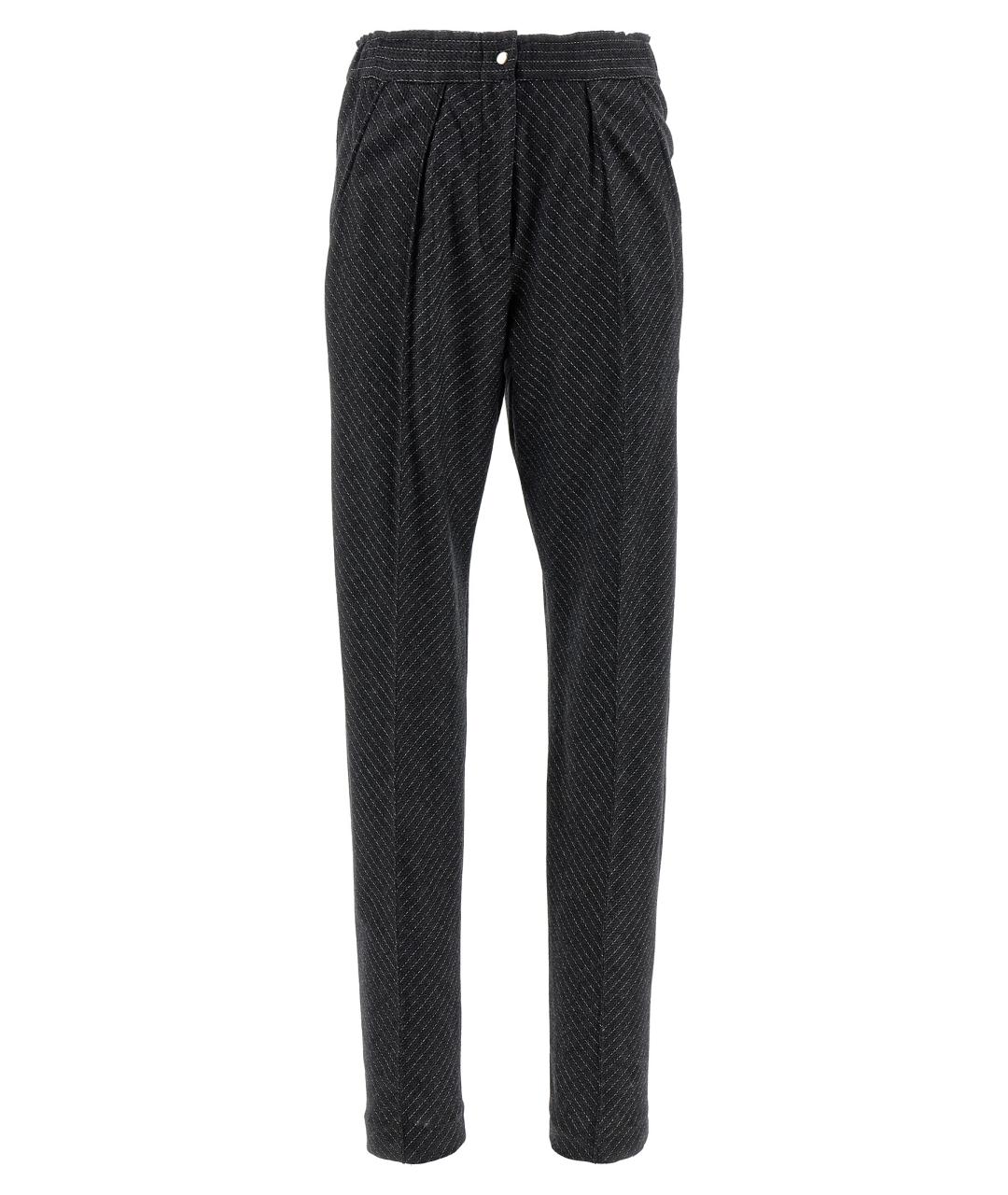 ISABEL MARANT Серые шерстяные прямые брюки, фото 1