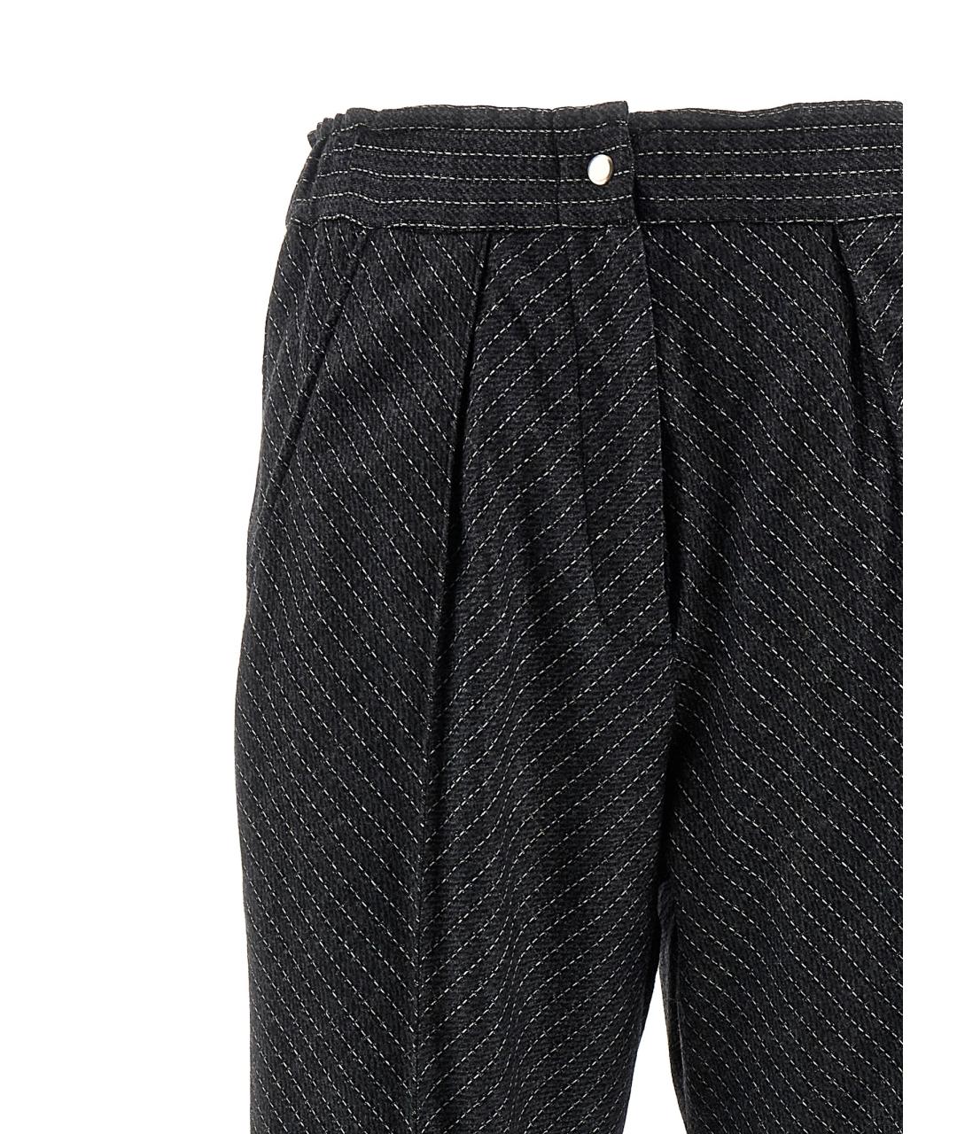 ISABEL MARANT Серые шерстяные прямые брюки, фото 3