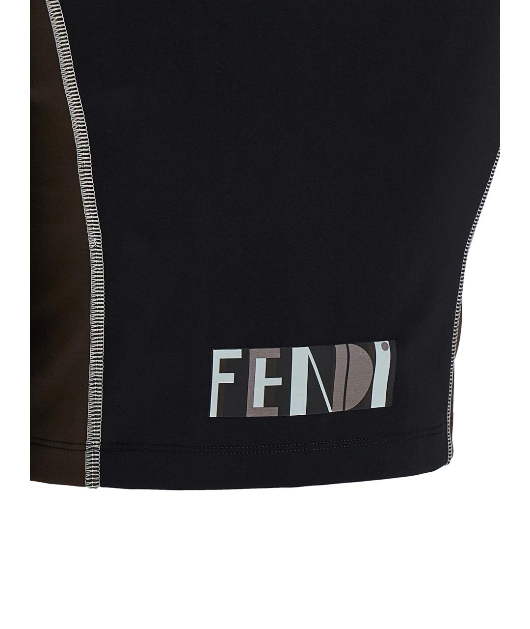 FENDI Черная полиамидовая майка, фото 4