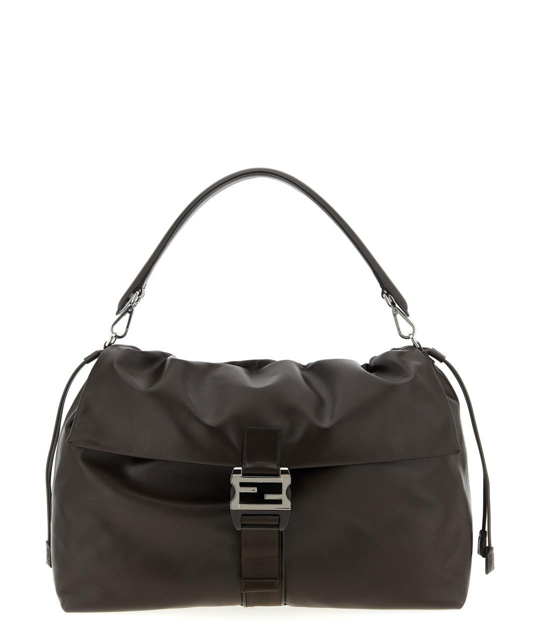 FENDI Коричневая кожаная сумка тоут, фото 1
