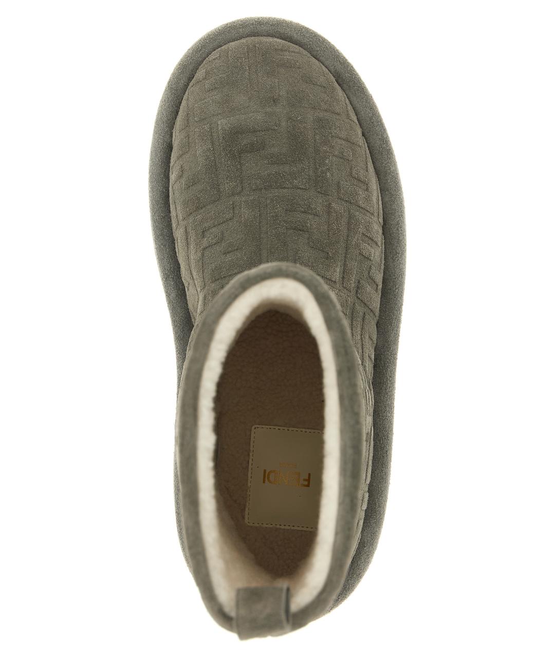 FENDI Серые замшевые ботинки, фото 4