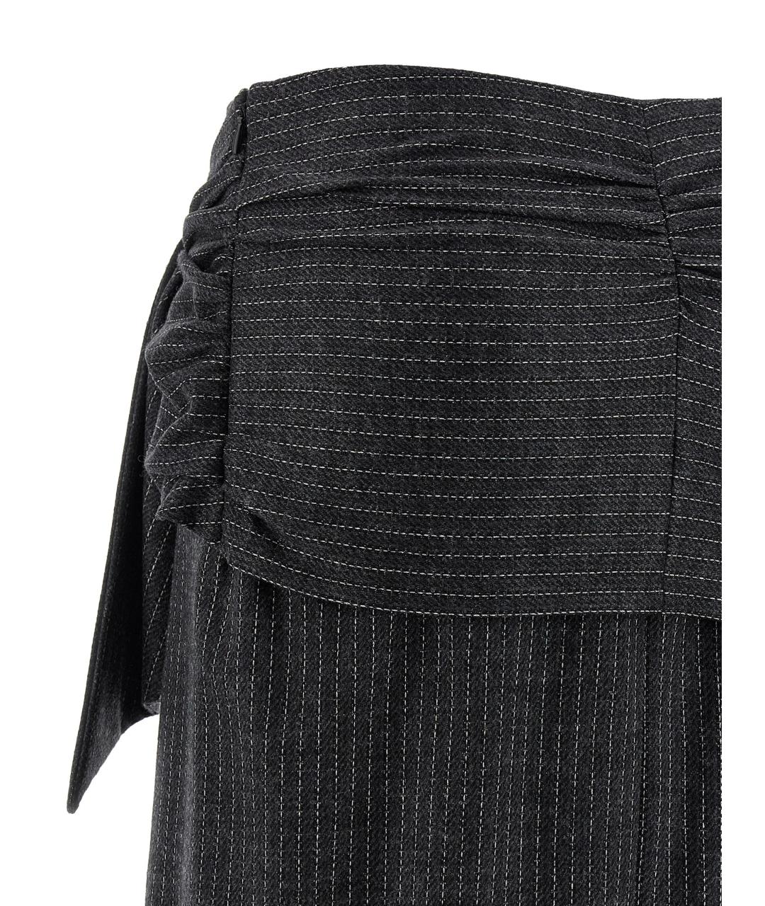 ISABEL MARANT Серая шерстяная юбка миди, фото 4