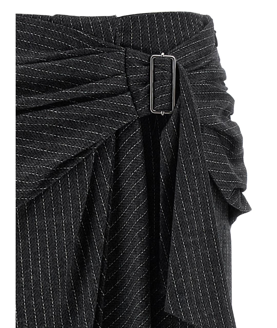 ISABEL MARANT Серая шерстяная юбка миди, фото 3