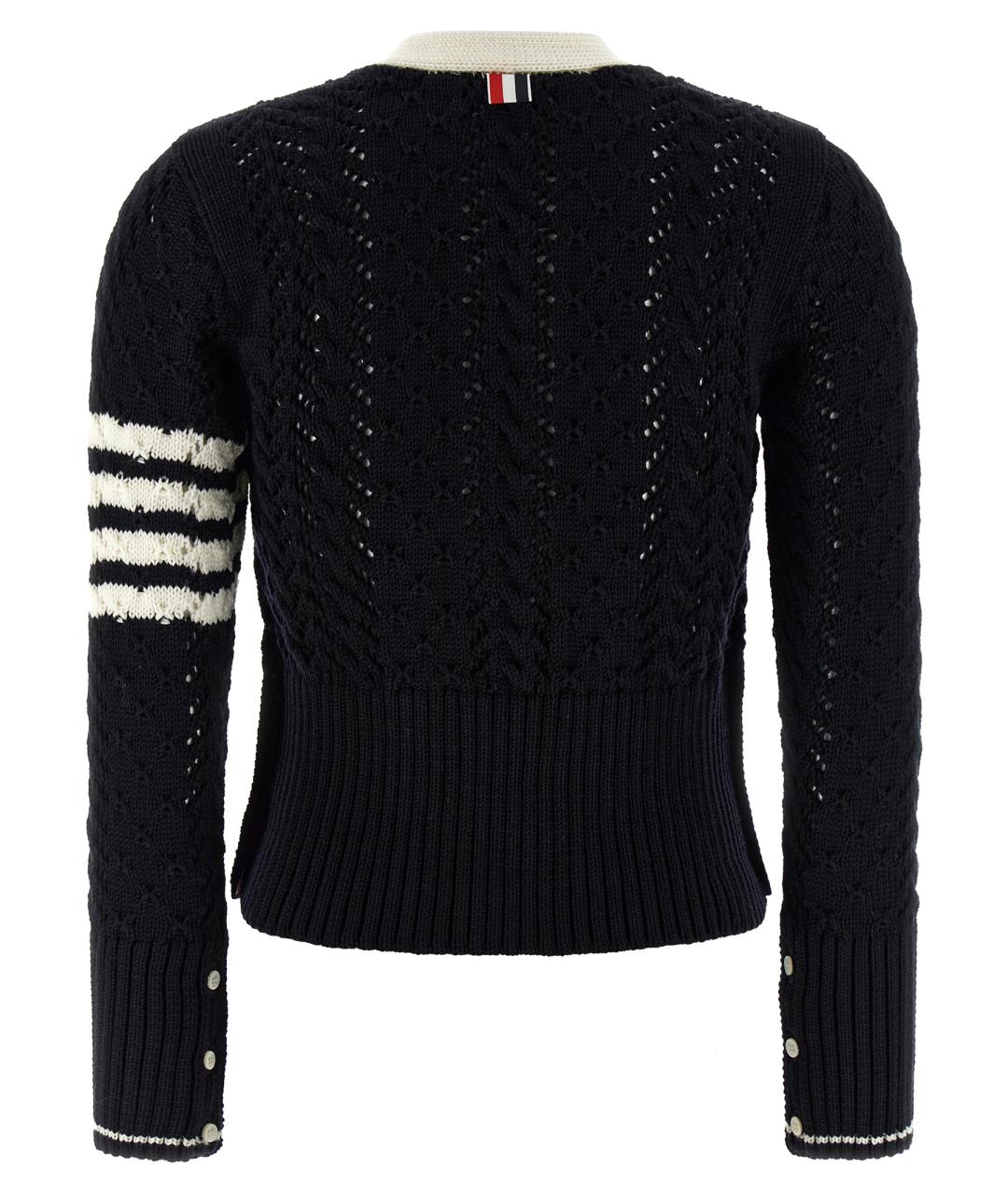 THOM BROWNE Синий шерстяной кардиган, фото 2