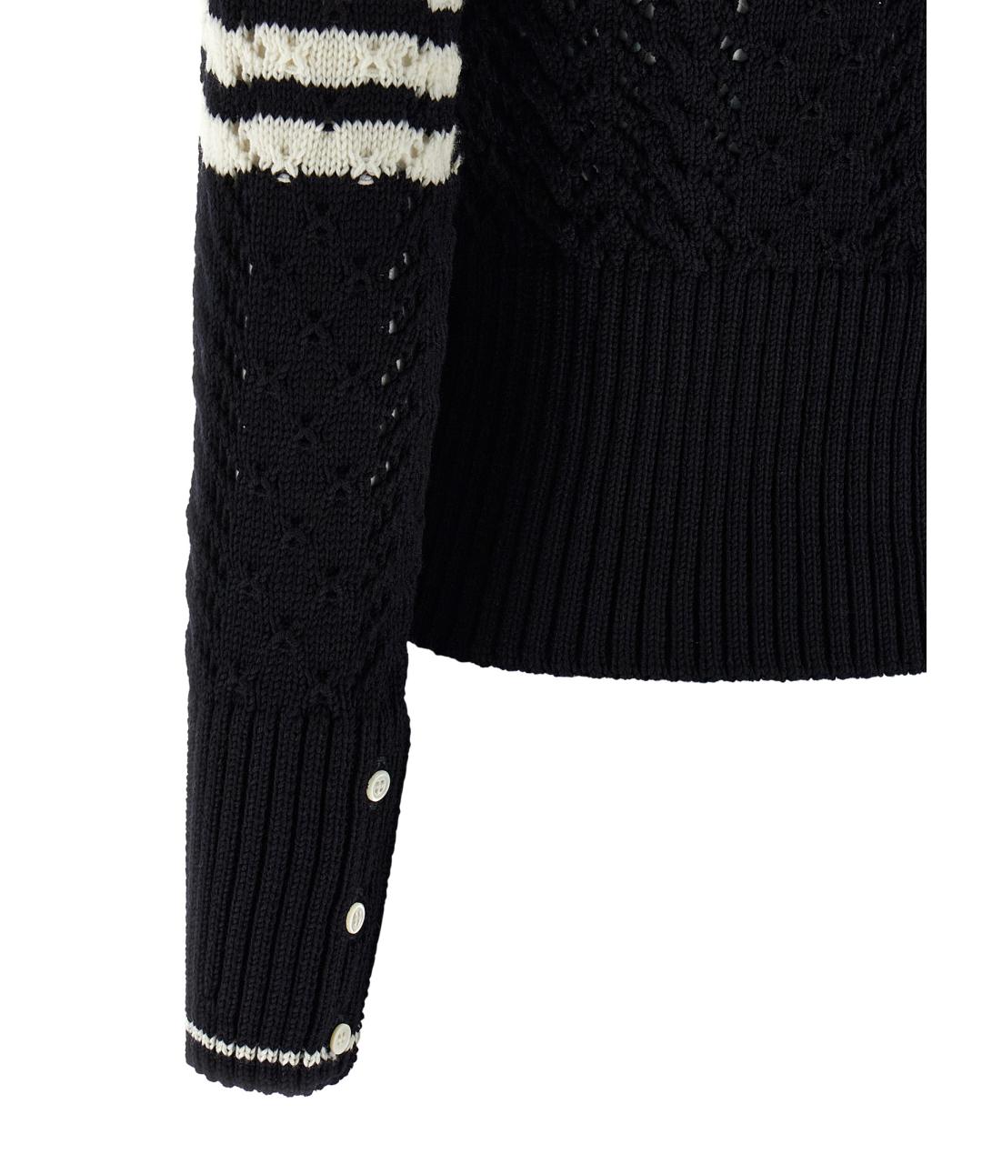 THOM BROWNE Синий шерстяной кардиган, фото 4