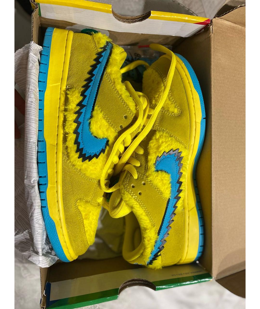 NIKE Желтые замшевые низкие кроссовки / кеды, фото 2