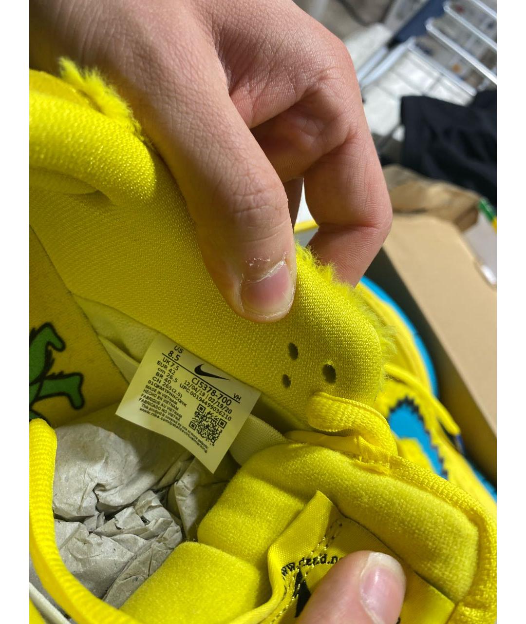 NIKE Желтые замшевые низкие кроссовки / кеды, фото 4