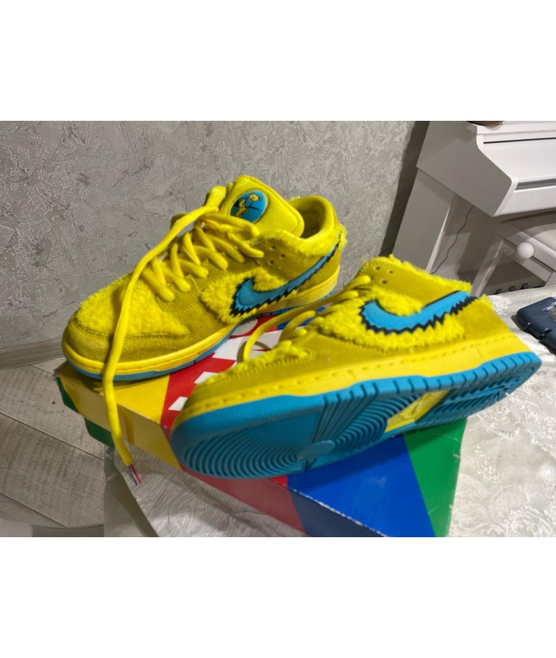 NIKE Желтые замшевые низкие кроссовки / кеды, фото 5