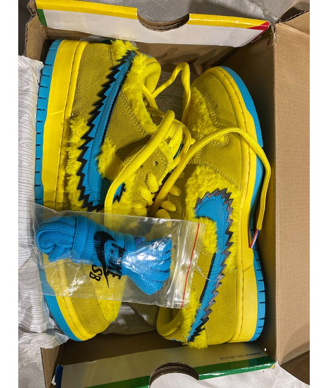 NIKE Желтые замшевые низкие кроссовки / кеды, фото 3