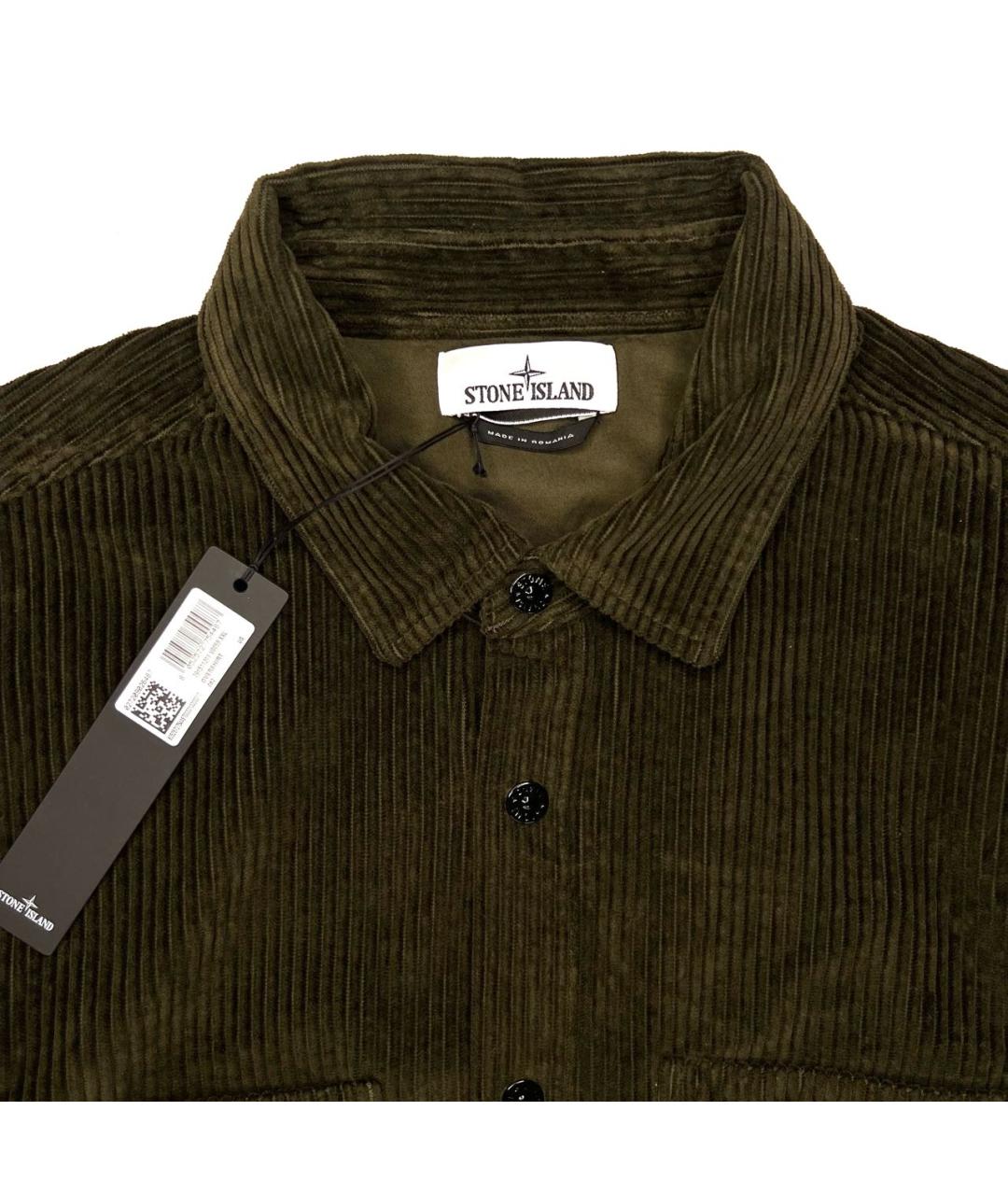 STONE ISLAND Хаки хлопковая кэжуал рубашка, фото 3