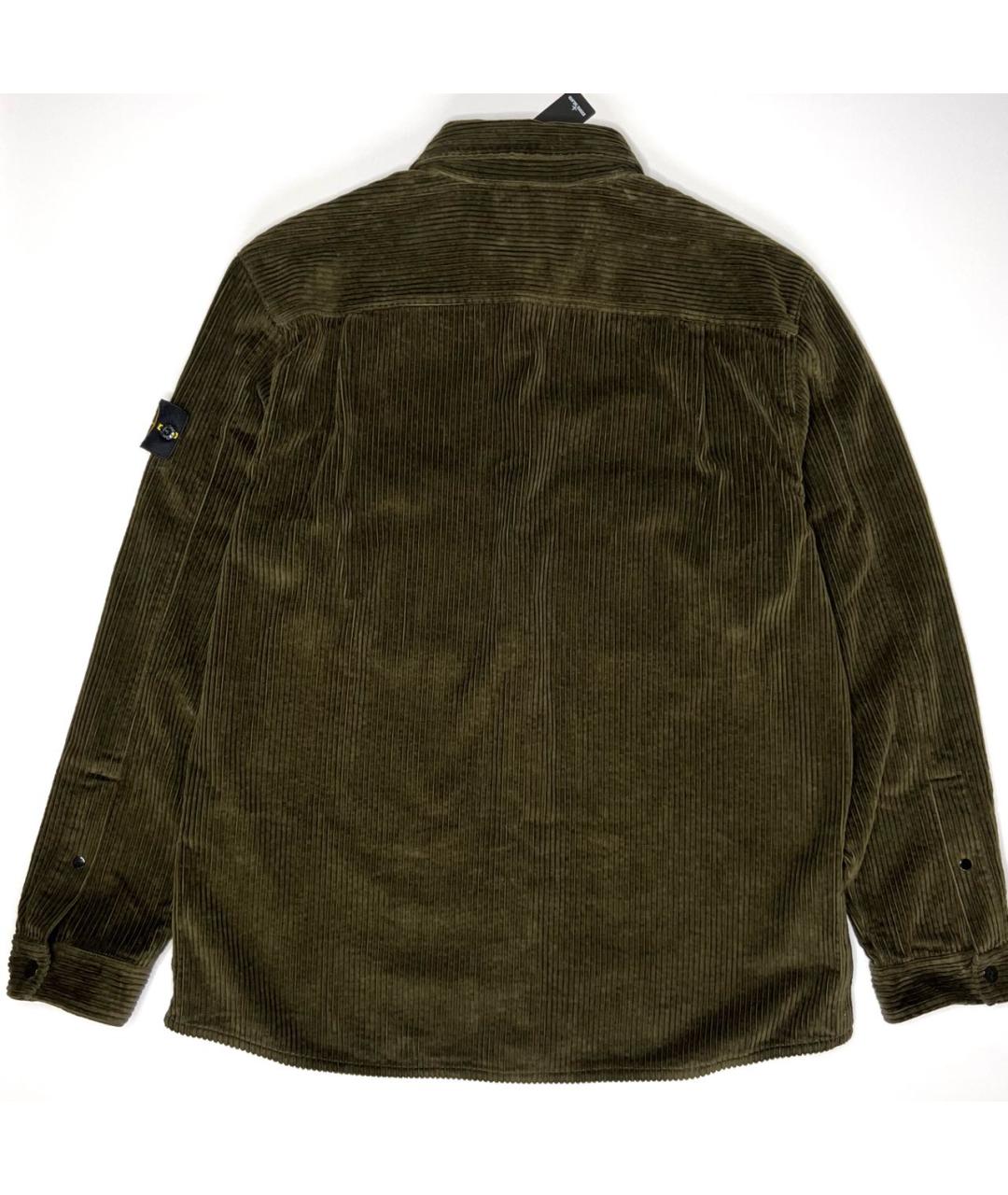 STONE ISLAND Хаки хлопковая кэжуал рубашка, фото 2