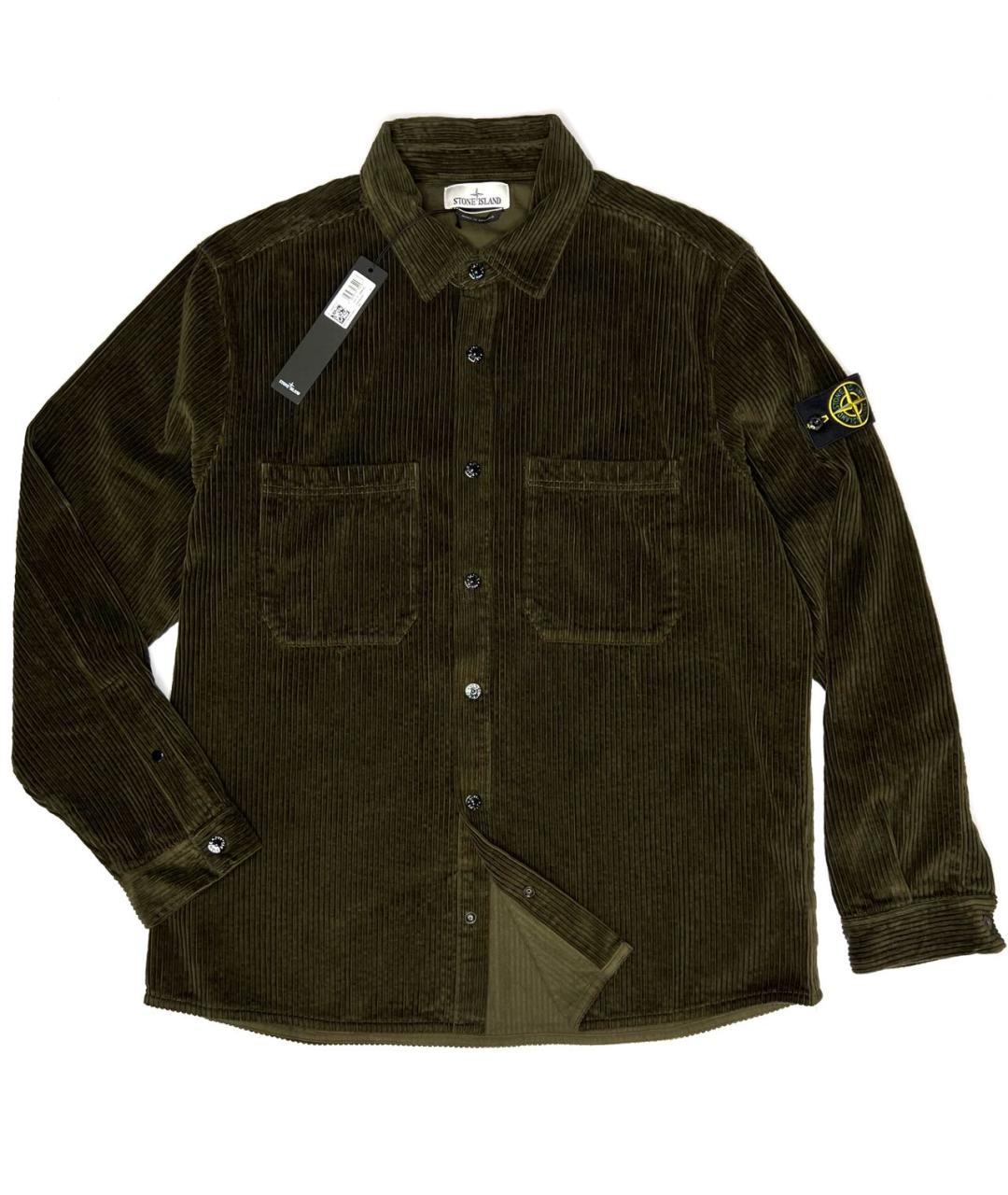 STONE ISLAND Хаки хлопковая кэжуал рубашка, фото 1