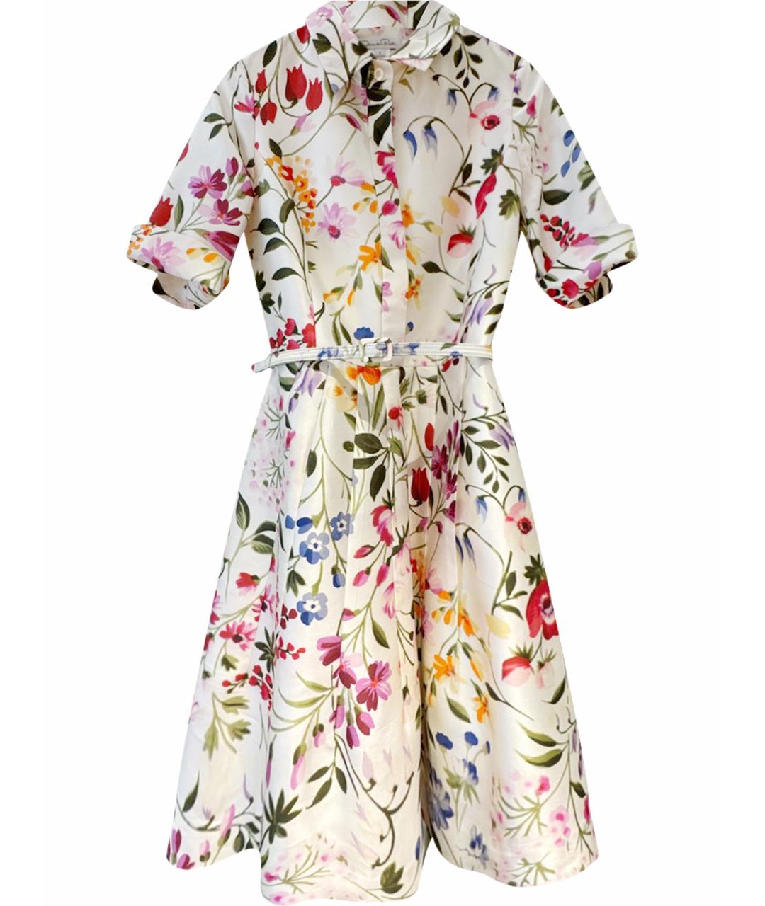 OSCAR DE LA RENTA Мульти шелковое коктейльное платье, фото 1