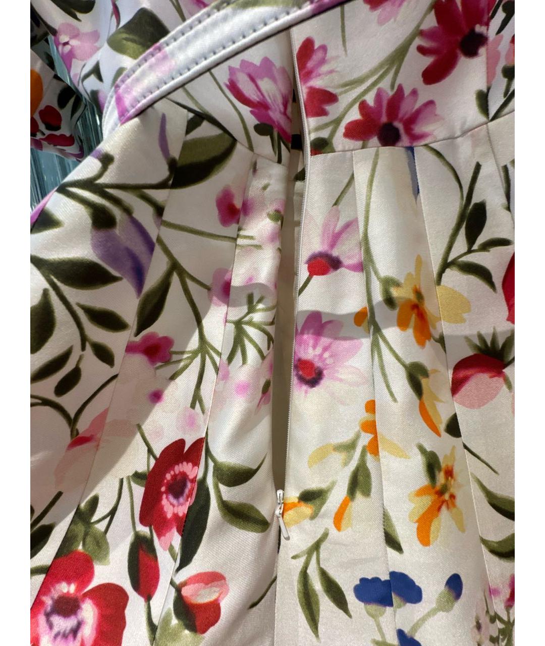 OSCAR DE LA RENTA Мульти шелковое коктейльное платье, фото 6