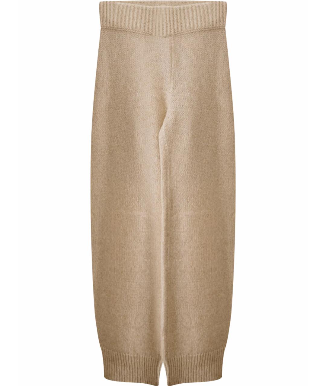 ERMANNO SCERVINO Бежевые шерстяные прямые брюки, фото 1