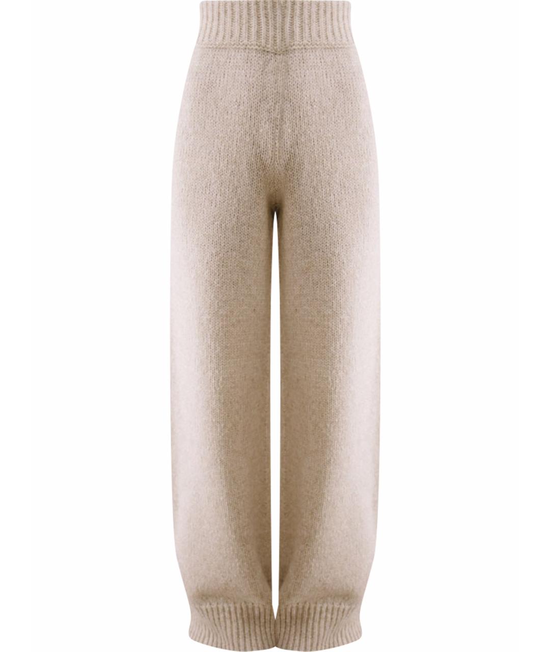 ERMANNO SCERVINO Бежевые шерстяные прямые брюки, фото 1