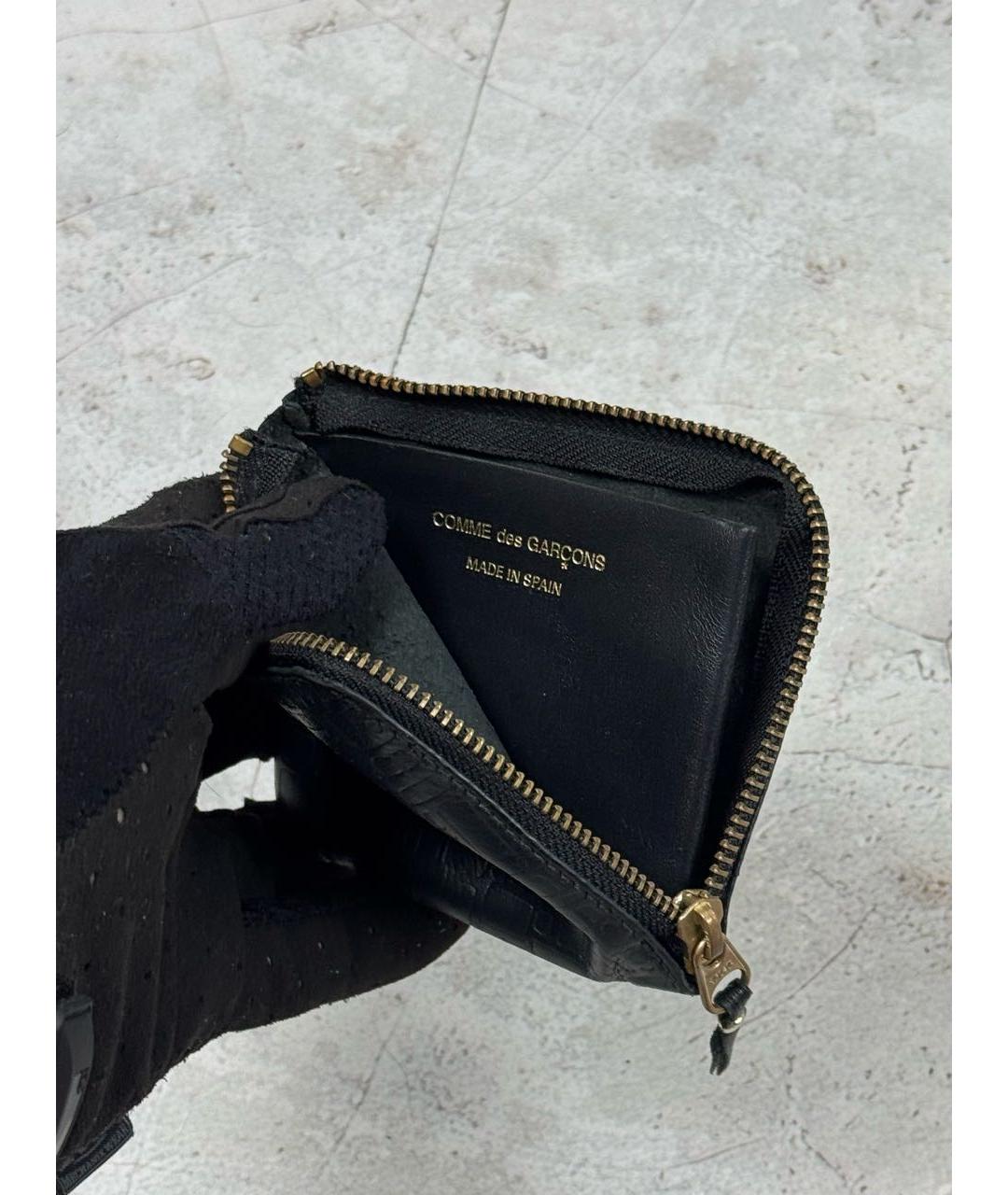 COMME DES GARÇONS Черный кожаный кошелек, фото 3