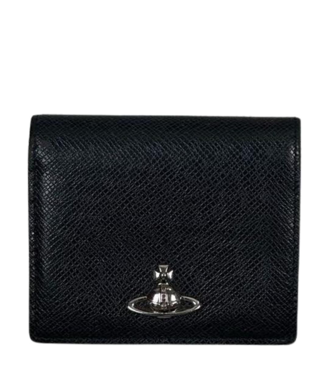 VIVIENNE WESTWOOD Черный кожаный кошелек, фото 1