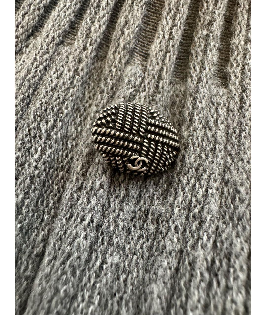 CHANEL Серое шерстяное повседневное платье, фото 3