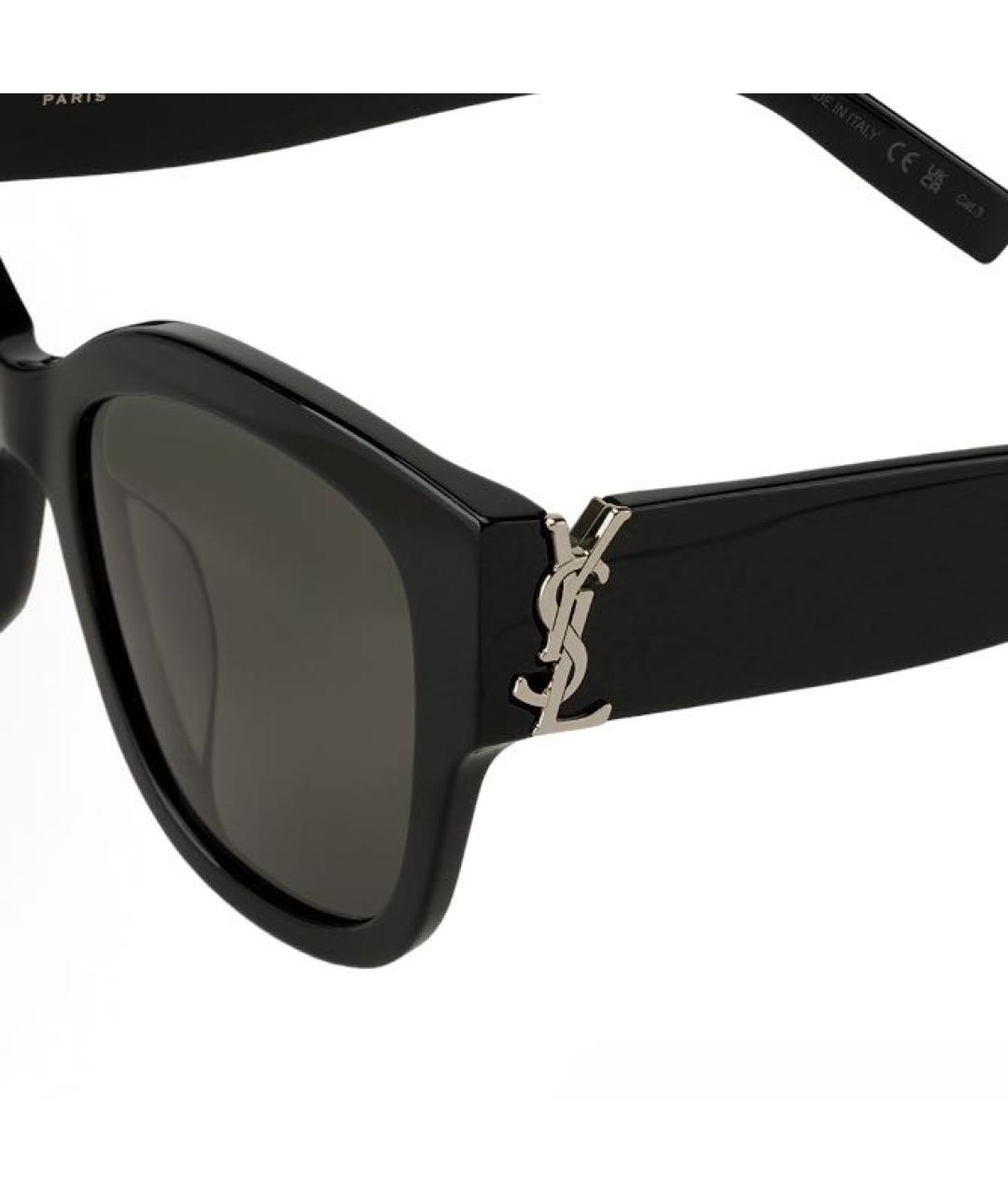 SAINT LAURENT Черные пластиковые солнцезащитные очки, фото 3
