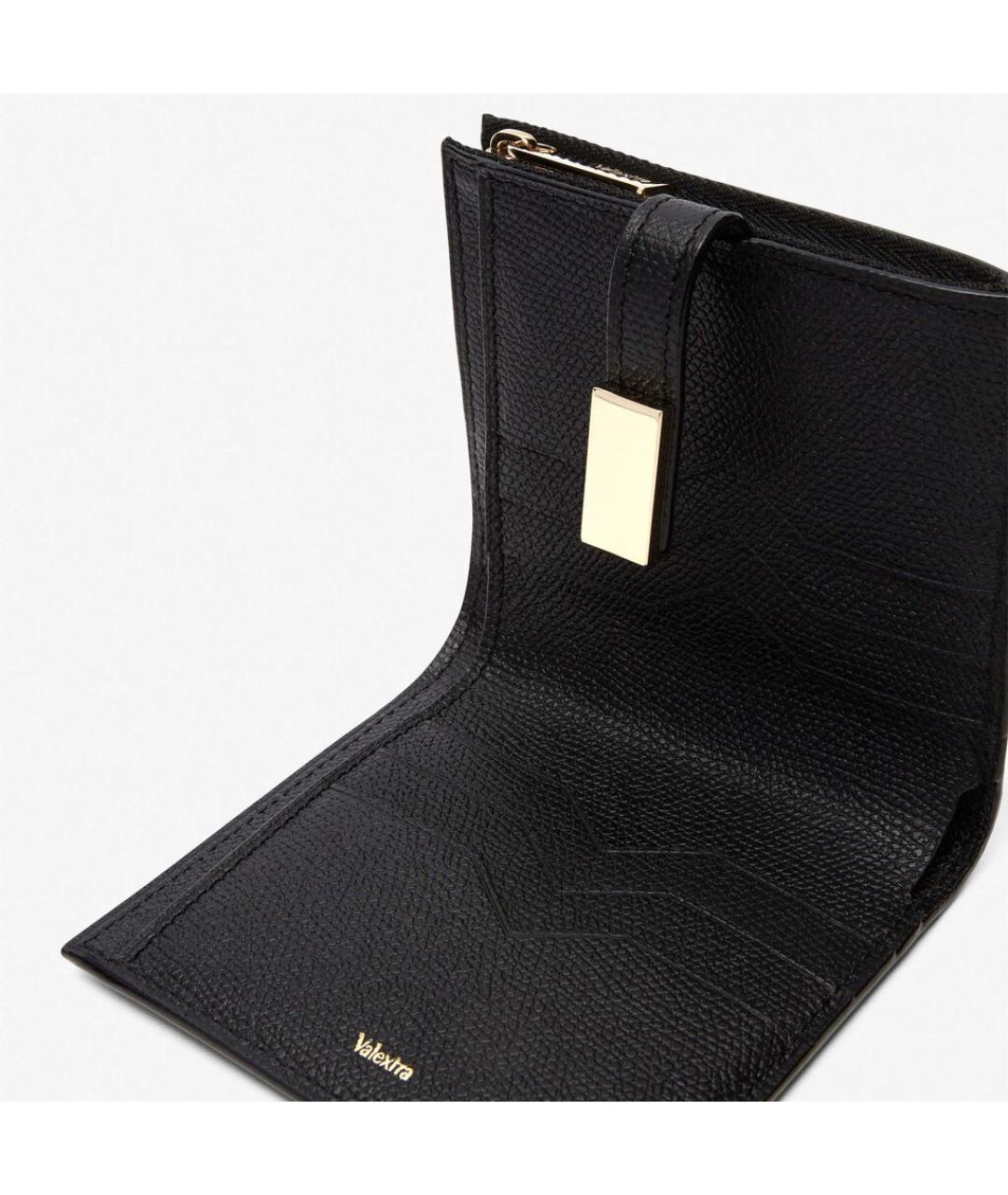 VALEXTRA Черный кожаный кошелек, фото 2