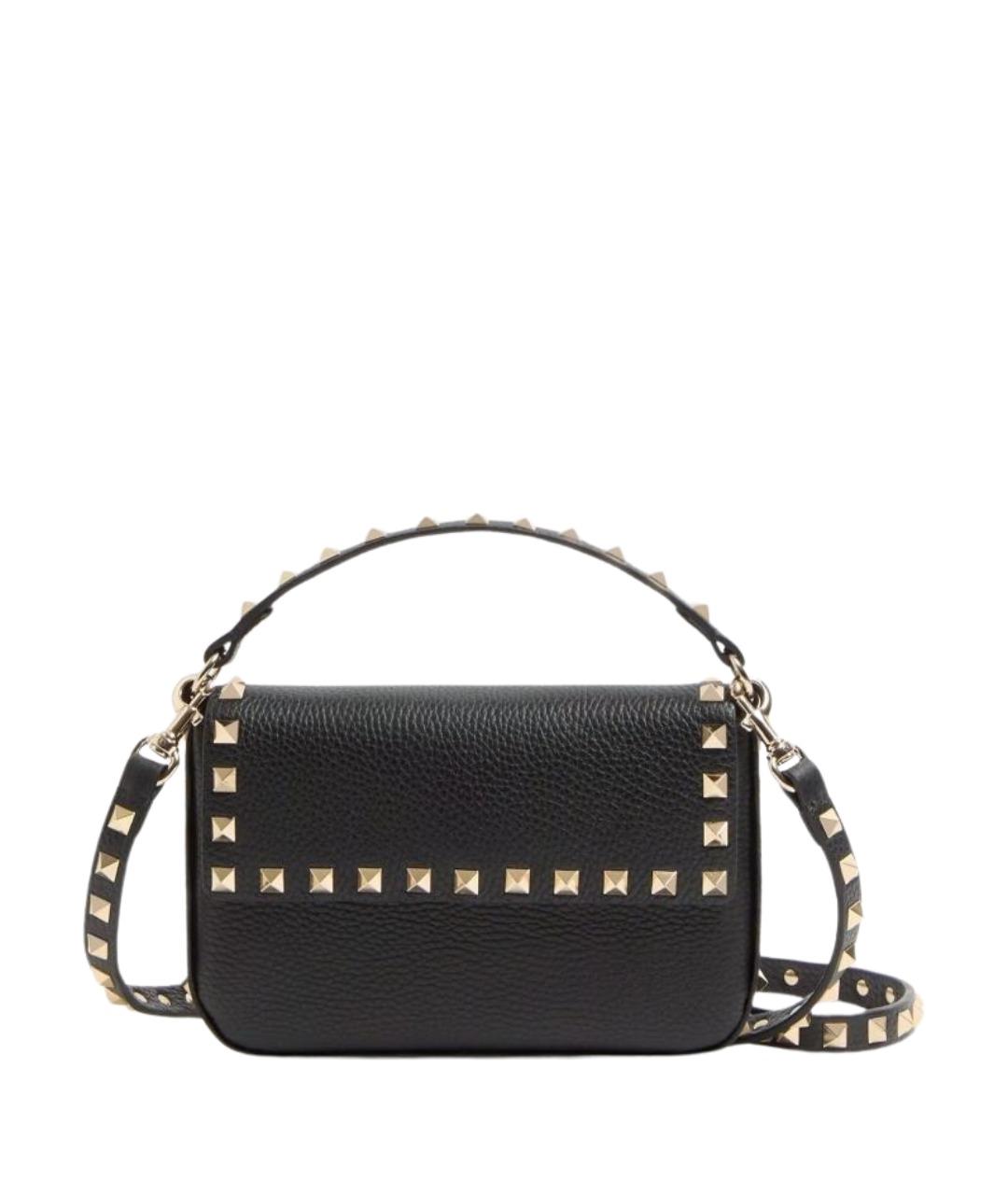 VALENTINO Черная кожаная сумка с короткими ручками, фото 1