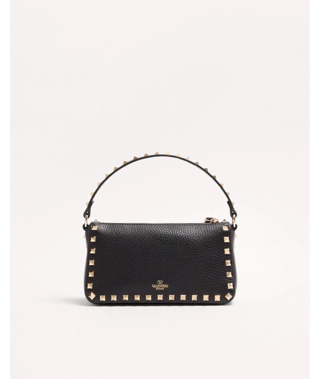 VALENTINO Черная кожаная сумка с короткими ручками, фото 5