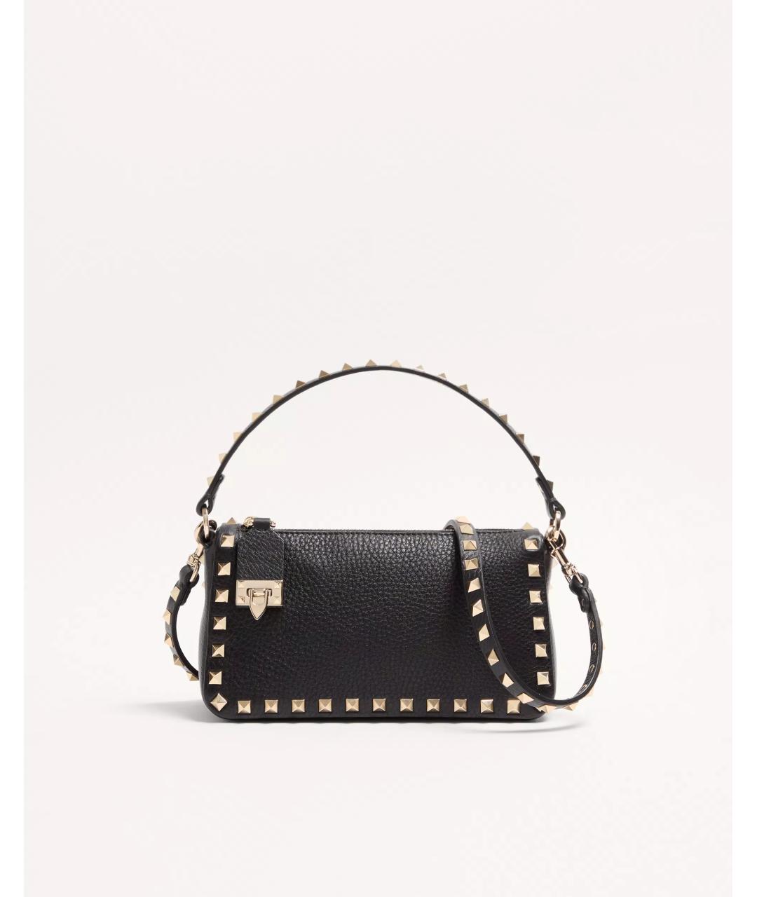 VALENTINO Черная кожаная сумка с короткими ручками, фото 7