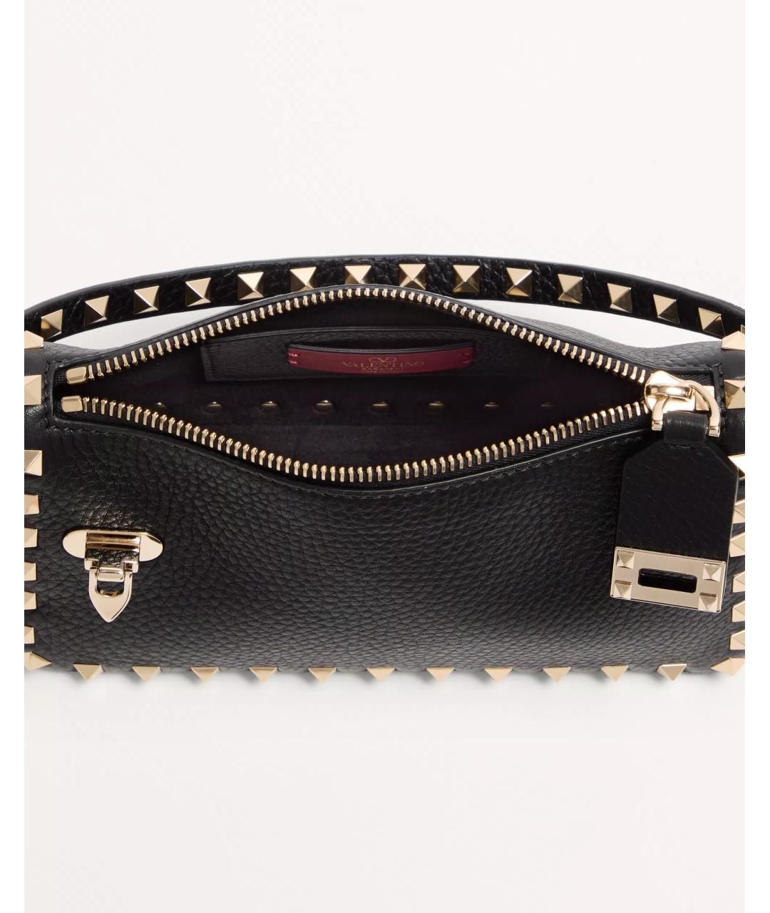 VALENTINO Черная кожаная сумка с короткими ручками, фото 6