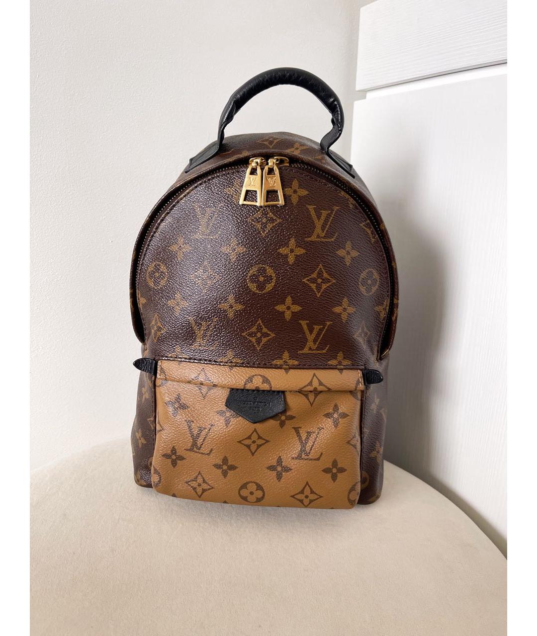 LOUIS VUITTON Коричневый кожаный рюкзак, фото 2